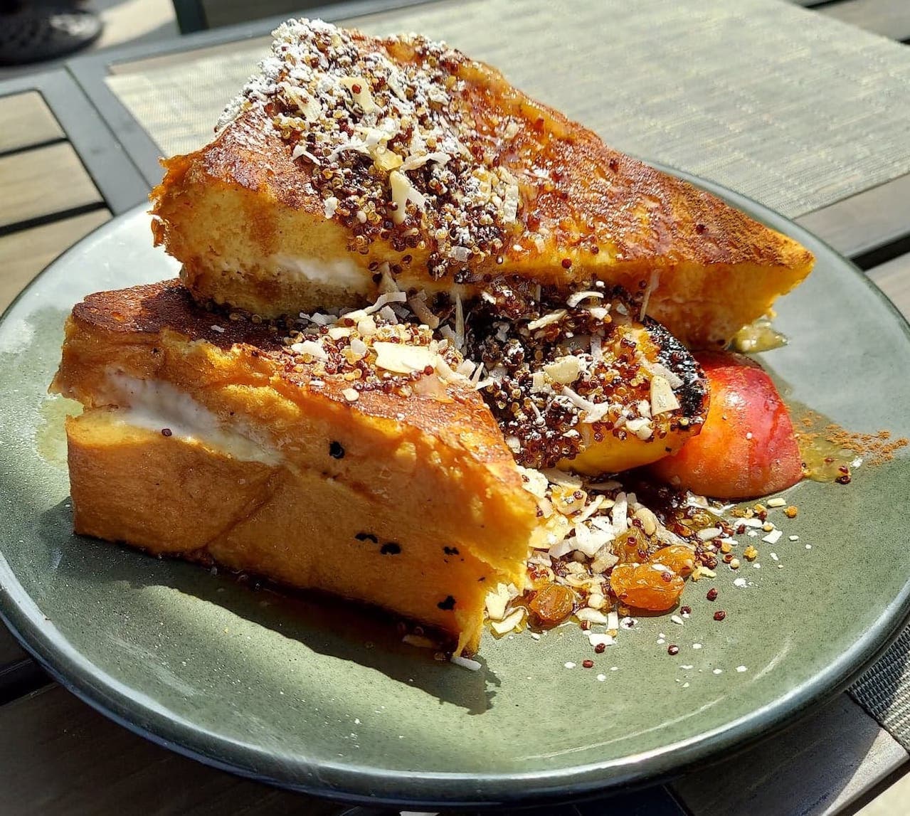 Peach French Toast at The Farmer's Daughter